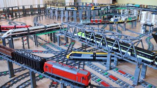 LEGO Train Track Setup | 350m Tracks, Big Bridges, Automated Switches & Train Station