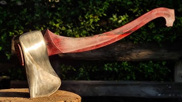 Craftsmanship of making a full rosewood axe handle for a vintage Plumb axe head