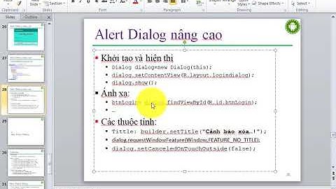 47.  Truyền nhận dữ liệu và bắt sự kiện cho Alert Dialog