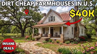 10 Dirt Cheap Geogia Farmhouses with Massive Land | You can BUY NOW!