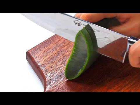 Oddly Satisfying Aloe Cutting and Squeezing Video - ASMR