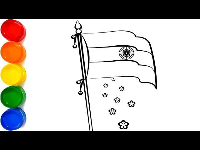 indian Flag Coloring Page | India flag, Indian flag, Flag coloring pages