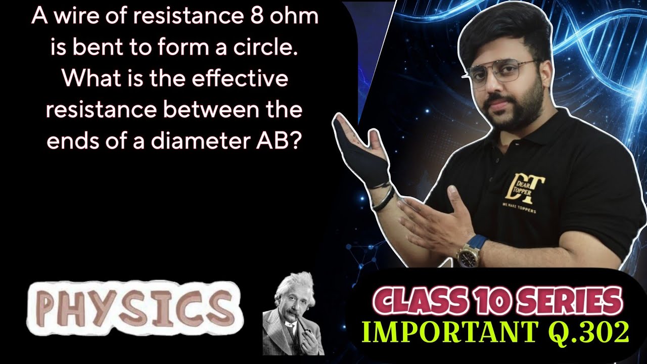 A wire of resistance 8 ohm is bent to form a circle. What is the effective resistance between the