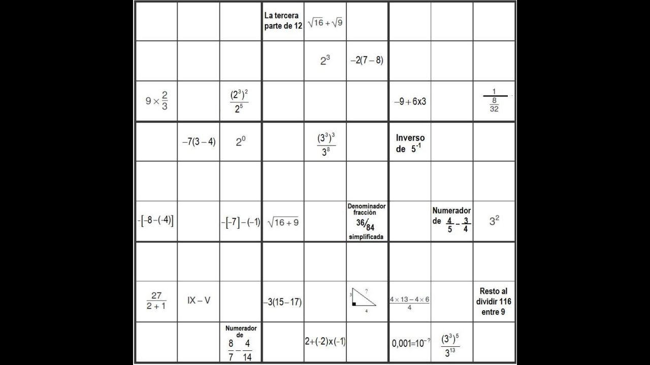 Sudoku de Operaciones Matemáticas YouTube