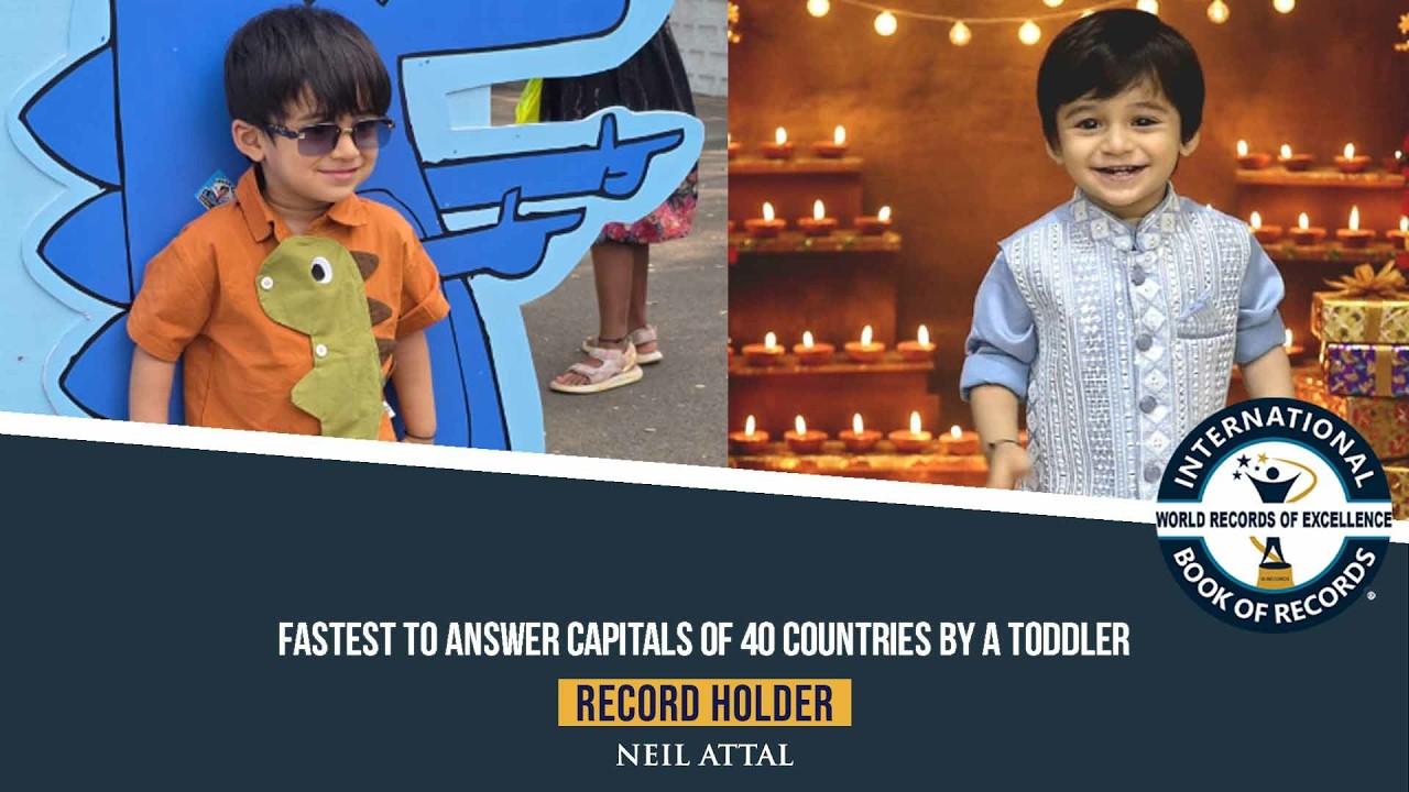 FASTEST TO ANSWER CAPITALS OF 40 COUNTRIES BY A TODDLER