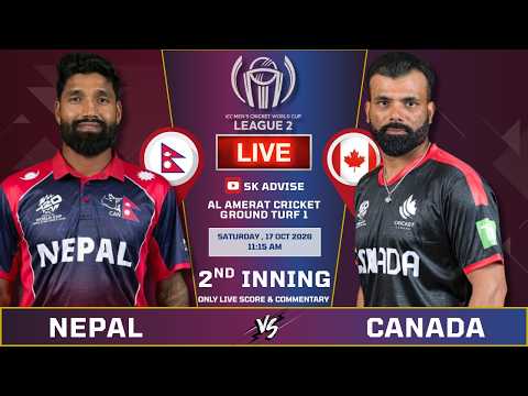 NEPAL VS CANADA LIVE 2ND INNINGS | LIVE SCORE &amp; COMMENTARY | ICC CWC LEAGUE <strong>2</strong> | NEP VS <strong>CAN</strong>
