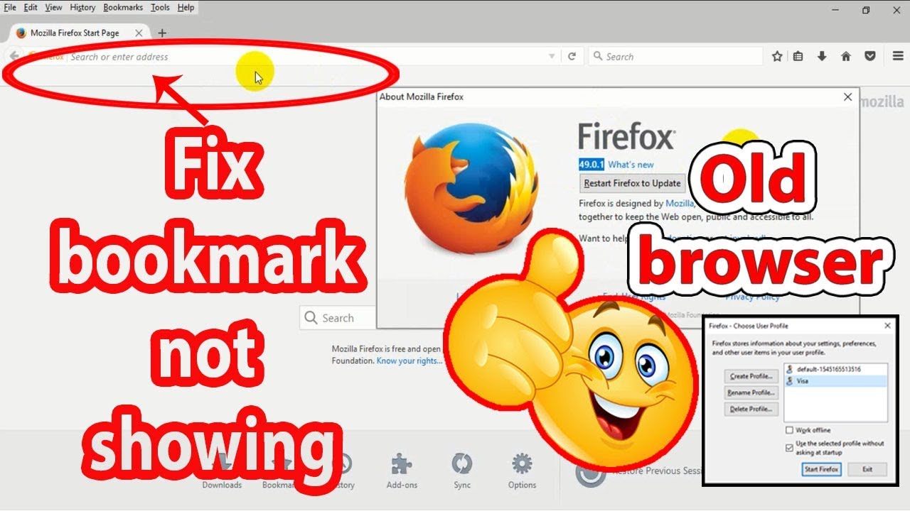 Firefox bookmarks not working || Firefox profile missing  solution here