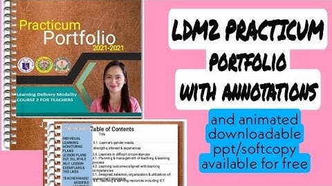 LDM2 PRACTICUM PORTFOLIO FOR TEACHERS