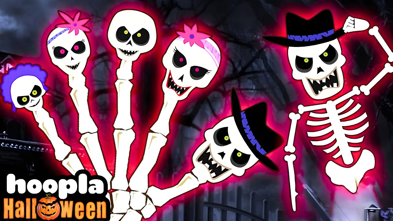 Skeleton Finger Family 💀🖐️ SpOOky Funny Songs & Rhymes For Kids | Hoopla Halloween