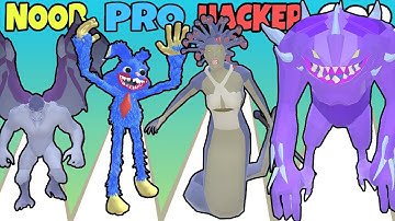 NOOB vs PRO vs HACKER vs GOD in Evil Genius 3D NEW MONSTERS Part 02