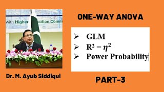 One-Way-ANOVA using General Linear Model || (GLM) || Power Probability (PART-3)