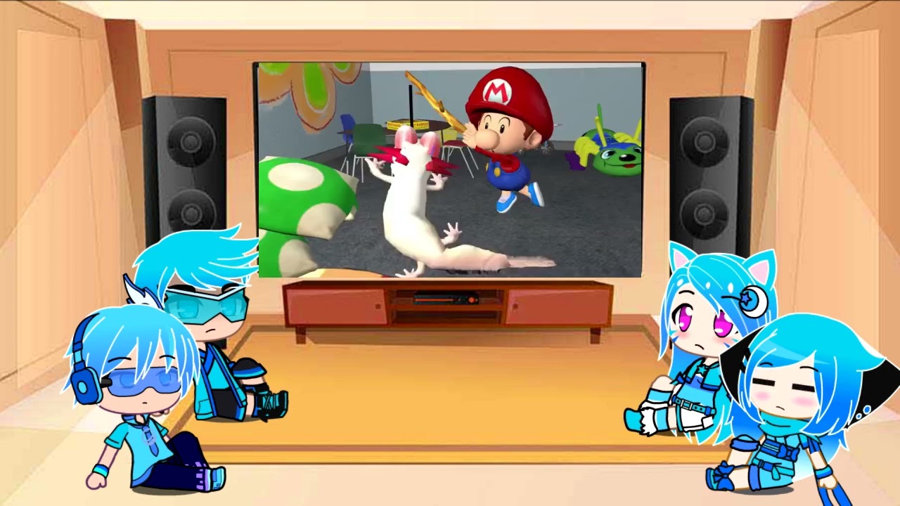 The Cyans reacts to SMG4: The Melon and The Axolotl (Gacha Club)