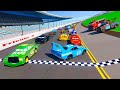 Race cars 2 daytona mcqueen chick hicks the king dinoco and all cars friendss  songs