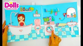 HOW TO MAKE PAPER DOLL & NEW DOLLHOUSE  IN ALBUM DIY TUTORIAL CRAFTS FOR KIDS