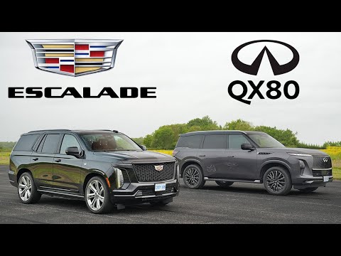 Land Yacht Battle 2025 Infiniti QX80 Vs 2025 Cadillac Escalade Review And Race