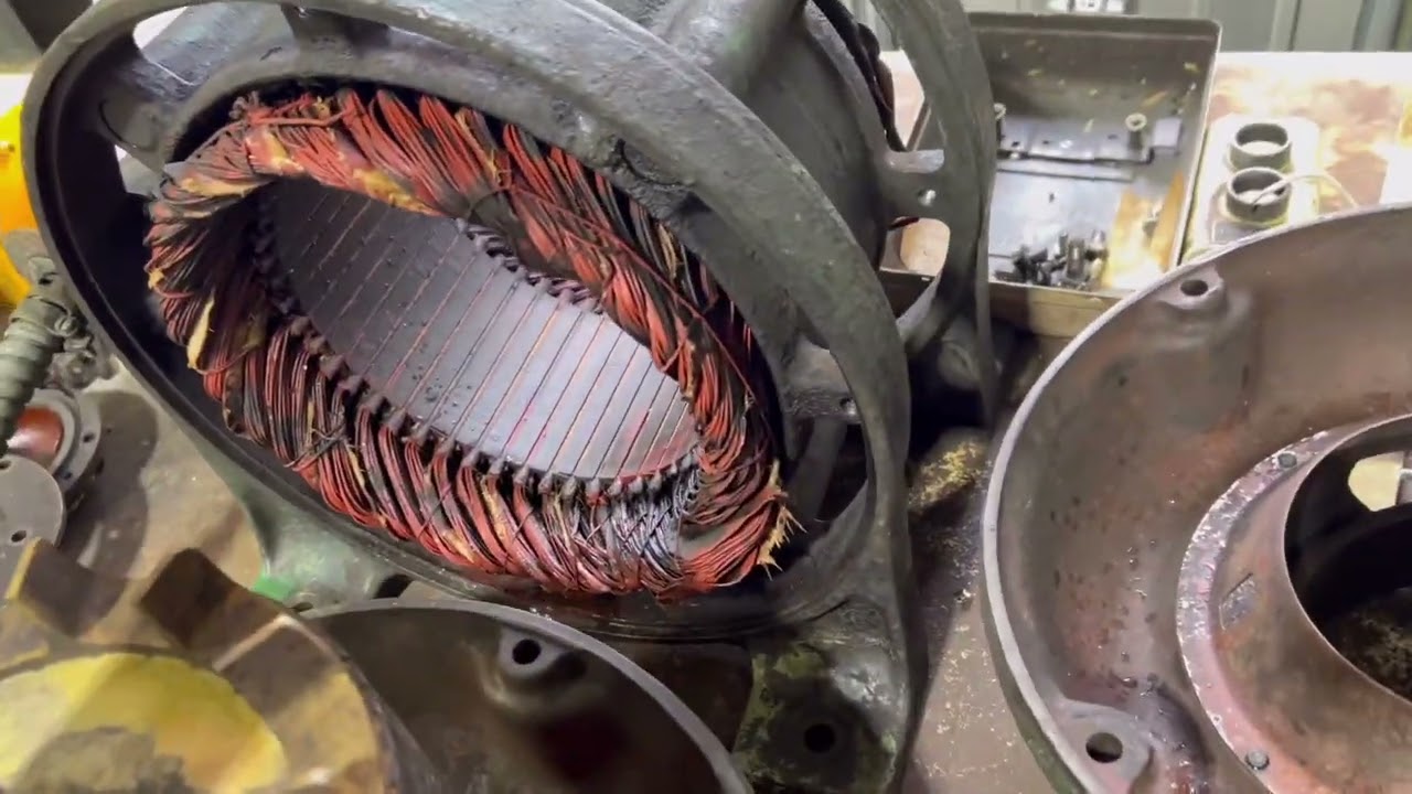 Old Electric Motor Dismantled and Cleaned and Then Started