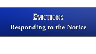 Eviction: Responding To The Notice