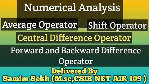 Numerical Analysis in Bengali  || Lecture-02 || Operators || Average, central difference operator ||