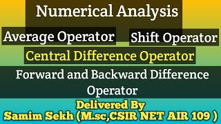Numerical Analysis in Bengali  || Lecture-02 || Operators || Average, central difference operator ||