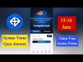 Syntax Verse quiz answers today | June 15 Syntax Verse quiz answer | Syntax Verse quiz today