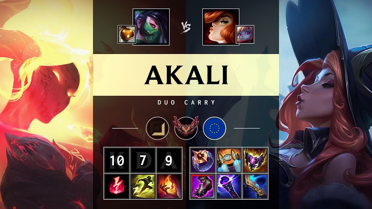 Akali Carry vs Miss Fortune - EUW Grandmaster Patch 25.12