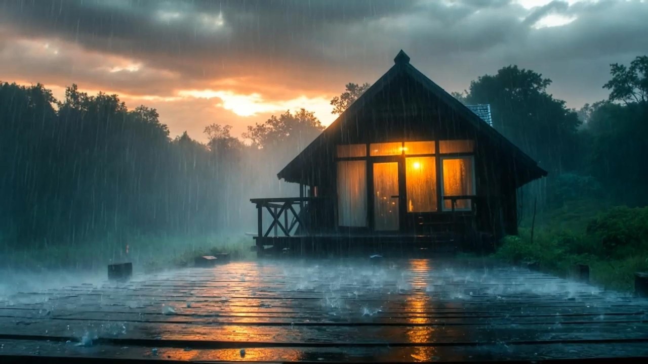 Dark Night Storm – Powerful Rain Sounds (1 Hour) | RainThana