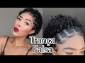 Penteado para cabelo curto cacheado | Como fazer trança fácil