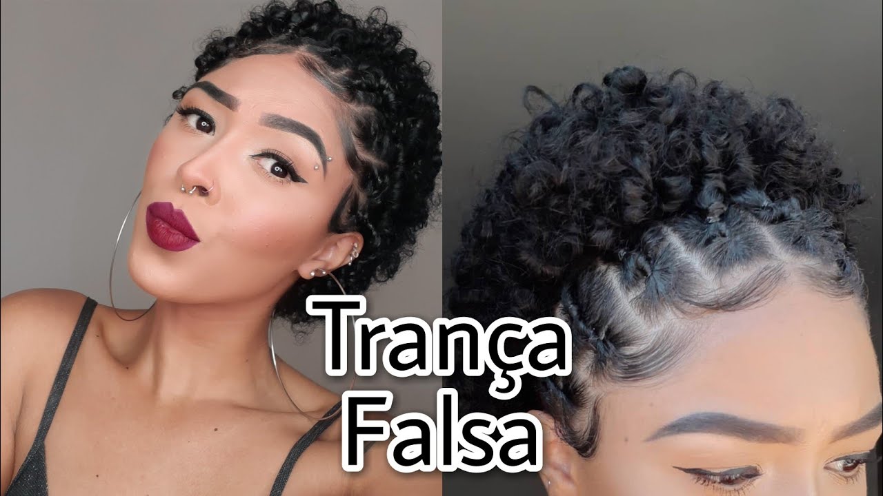 Penteado para cabelo curto cacheado | Como fazer trança fácil -  Cabeleireiro Profissional e Maquiagem Profissional