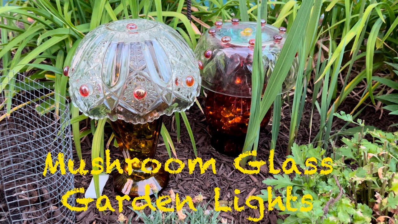 Mushroom Glass Lights for the Garden