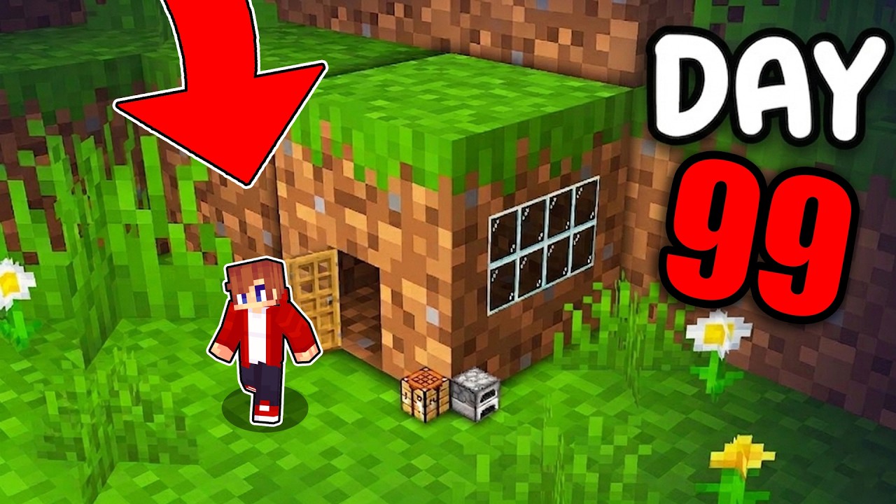 Living 100 Days Inside a Block in Minecraft!