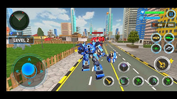 Flying Bus Robot Car - Hammer Robot Transform Game Game Inferno Gameplay