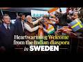PM Modi gets a heartwarming welcome from the Indian diaspora in Sweden