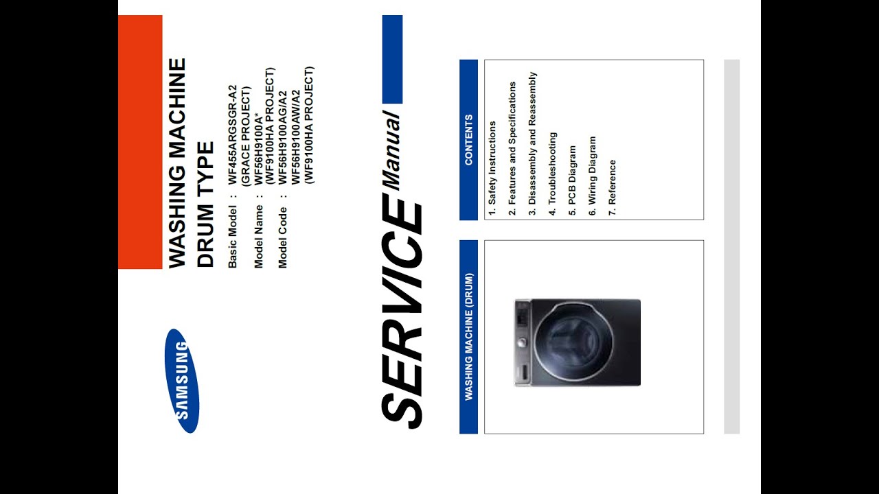 Samsung Front Loading Washing Machine Service Manual WF Series---삼성 드럼