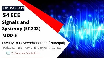 EC202 Signals and System Module-5 | KTU Online Class S4 ECE