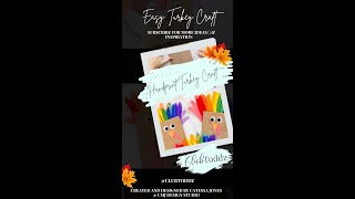 Quick & Simple Turkey Handprint Kids Craft #shorts #kids #tiktok #thanksgiving #Craft #fyp #trending