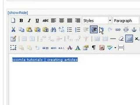 Joomla Tutorial 1.5 - Adding Articles to your Webpage