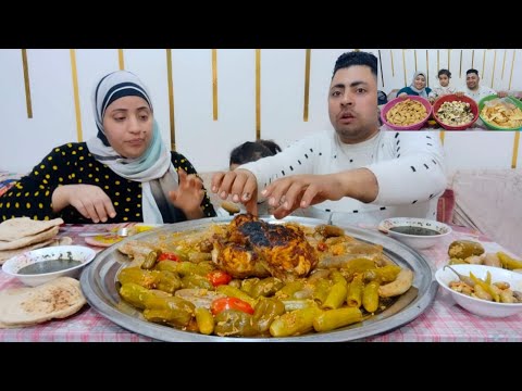 فطار يوم وقفه عيد الفطر محشي مشكل وفرخه مشويه 3 كيلو وملوخيه تعالوا شوفوا الهديه اللي جاتلي مش مصدقه 