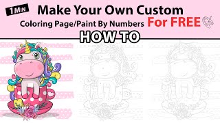 Make Your Own Custom Coloring Page & Paint By Numbers For Free At Home (1 Minute Simple Version) screenshot 5