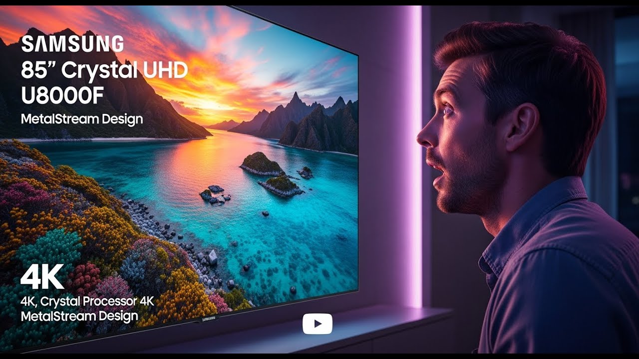 Samsung 85" Crystal UHD U8000F | 4K, Crystal Processor 4K, MetalStream Design