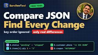 JSON Compare Tutorial: Find Every Difference Between Two JSON Files (Free Online Tool) | SarvDevTool