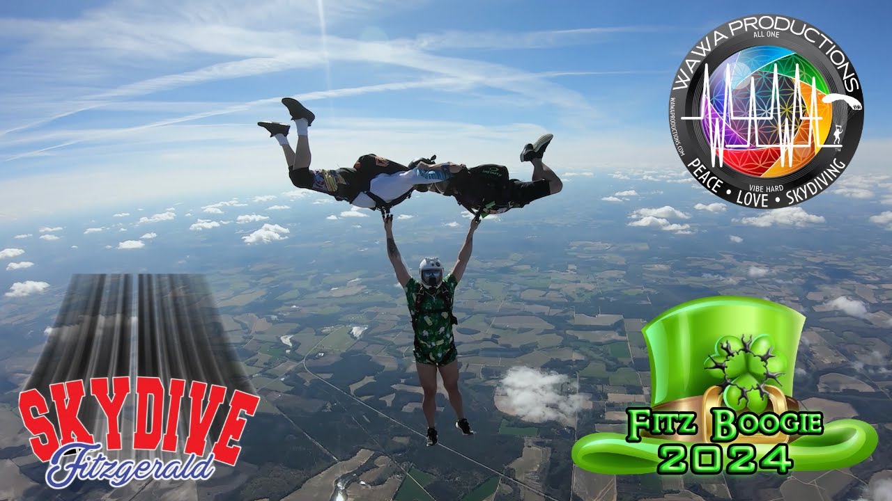 Fitz Boogie 2024 Skydive Fitzgerald St. Patrick's Day Skydiving Helicopter Georgia Pop Up Boogie