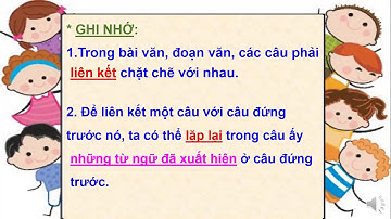 KHỐI 5 - PHÂN MÔN LUYỆN TỪ VÀ CÂU - TUẦN 25 - Bài Liên Kết các câu trong bài bằng cách lặp từ ngữ