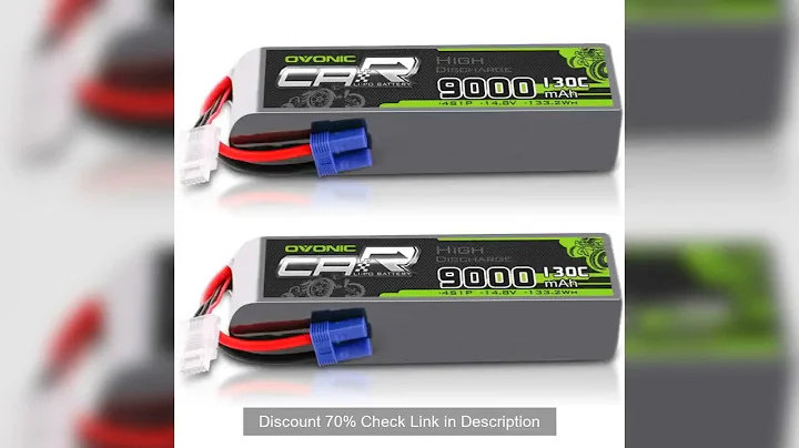 OVONIC 4S LiPo Battery 9000mAh 14.8V 130C RC Battery with EC5 Connector (2 Pack)