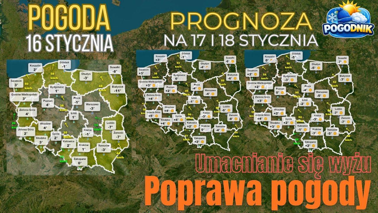 ☀️Więcej słońca, wyż nad Białorusią się powiększa. Pogoda 16.01