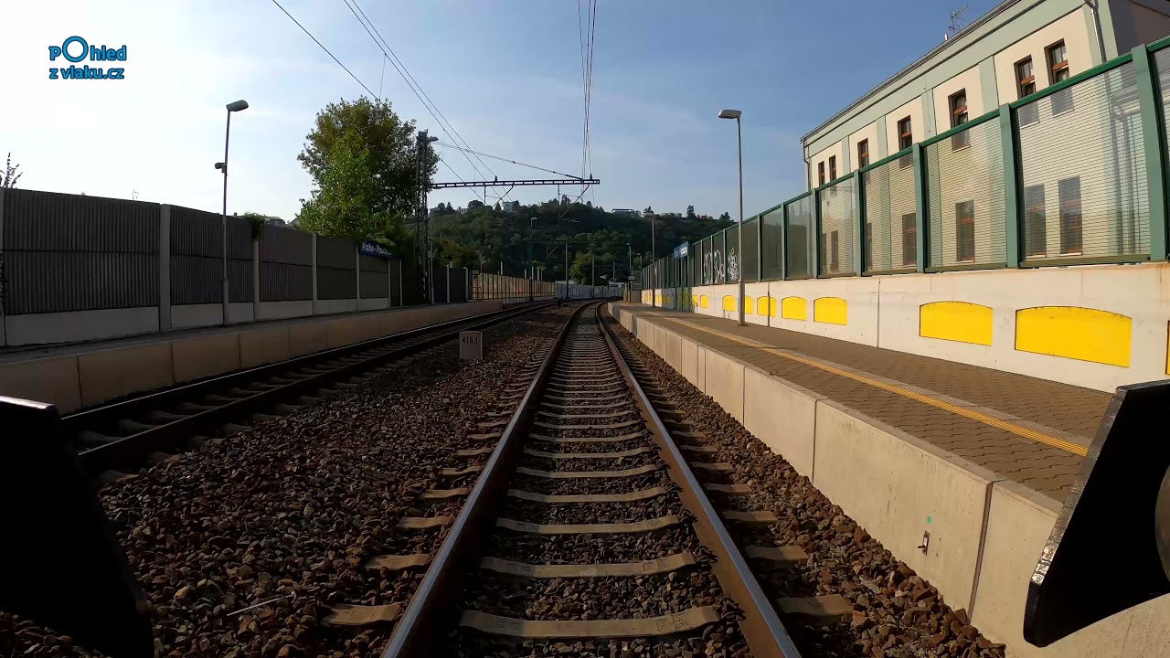 Praha Masarykovo nádraží - Louny / POHLED NA TRAŤ Z ČELA SOUPRAVY / 4K KVALITA