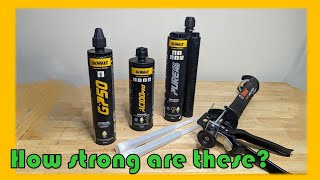 How strong are concrete anchors? Polyester vs Vinylester Vs Epoxy