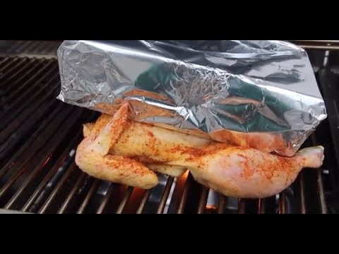 CHICKEN under a BRICK on my Schickling Grill - english Grill- and BBQ-Recipe - 0815BBQ