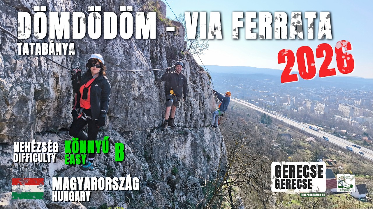 🇭🇺 DÖMDÖDÖM via ferrata – 🔗B nehézség, Tatabánya vasalt út a Turul sziklán | 2026 – turaprogramok.hu YouTube-videó