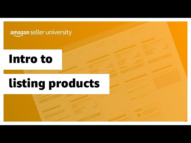 Intro to listing products 