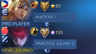 PRANK NOOB JULIAN IN RANKED GAME😂 (then showing my real skill💀)